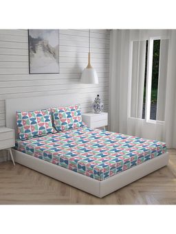 Layers - Duracount Toughened Cotton 225 TC Double Bedsheet - Multi (Set of 3)