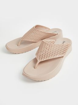 max - Women Woven Design Flip Flops