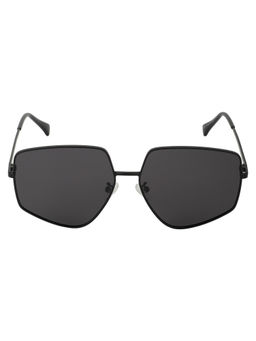 Carlton London - Black Toned Black Polarised and UV Protected Lens Womens Rectangle Sunglasses CLSW029