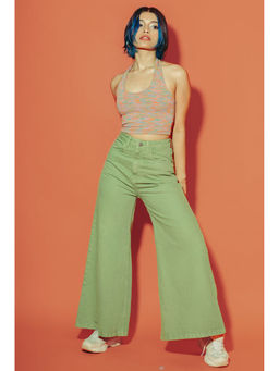 FREAKINS - Green Flare Jeans