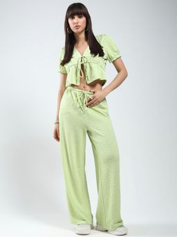 Sera - Women Lime Solid Top And Trouser Co-Ord (Set of 2)