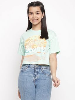 Lil Tomatoes - Girls Graphic Cotton Top Green