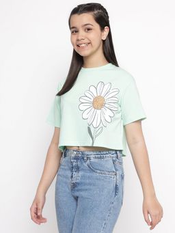 Lil Tomatoes - Girls Graphic Cotton Top Green