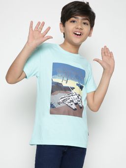 Lil Tomatoes - Boys Graphic Marvel Cotton T-Shirt Blue