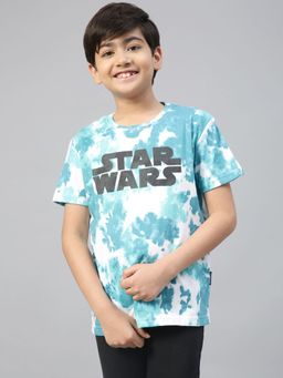 Lil Tomatoes - Boys Tie & Dye Star Wars Cotton T-Shirt Teal