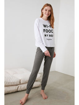 Trendyol - Wifi, Food, My Bed Slogan Pyjamas (Set of 2)