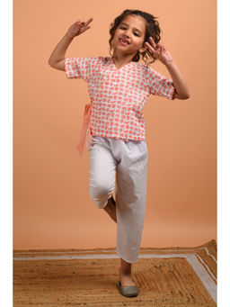 KALP - Peach Angrakha Top