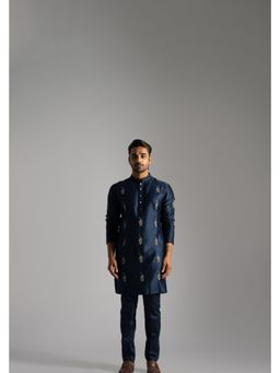 PAARSH - Men Blue Royal Kurta With Pant