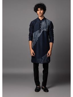 PAARSH - Men Navy Blue Reverie Kurta