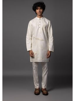 PAARSH - Men Ivory Linen Luxe Kurta