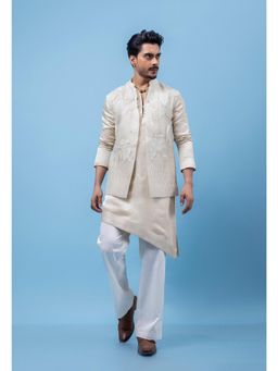 PAARSH - Men Ivory Kurta With Nehru Jacket