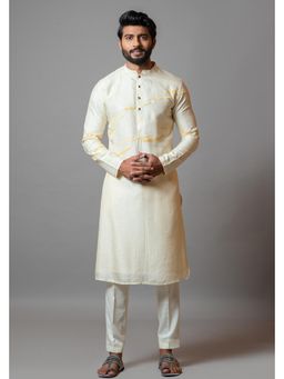 PAARSH - Men Cream Aurora Kurta With Pant