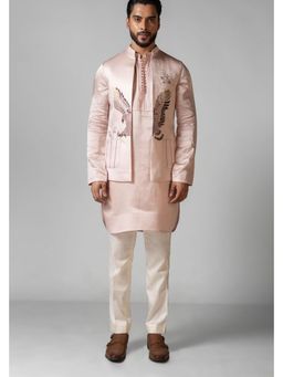 PAARSH - Men Pink Half Eagle Kurta With Nehru Jacket