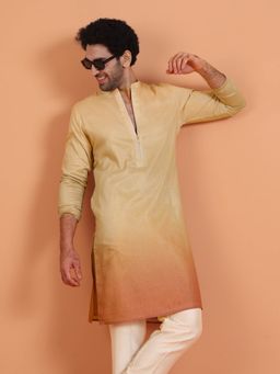 KISAH - Beige Silk Blend Full Sleeves Kurta
