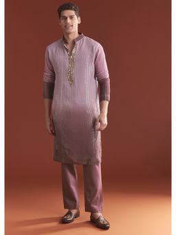 KALKI FASHION - Purple Cotton Full Sleeves Kurta With Pant