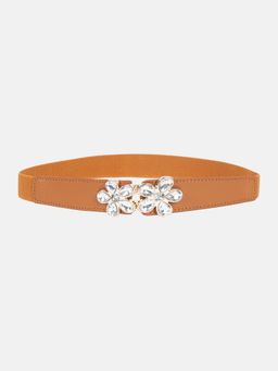 Kazo - Floral Rhinestone Buckle Belt (34)