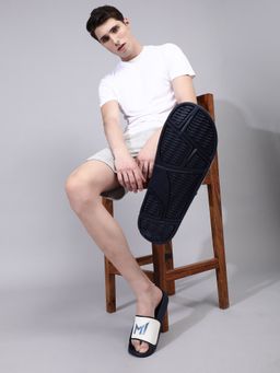 Chupps - Men Navy Blue Mi Official Sliders