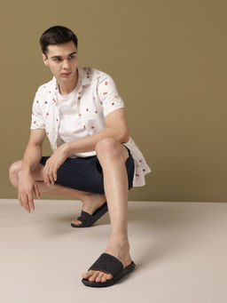 Chupps - Men Navy Blue Strata Sliders