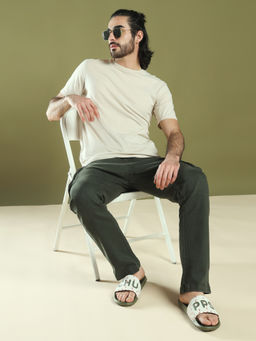 Chupps - Men Olive Ants Sliders
