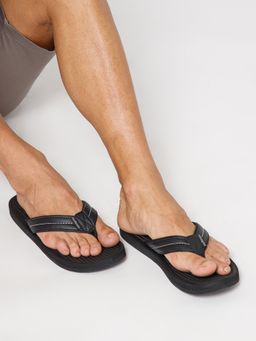 NoStrain - Men Black Triple Density Flipflops