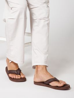 NoStrain - Men Brown Triple Density Flipflops