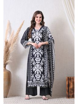 Shop Begum - Egyptian Black Kurta and Palazzo with Dupatta-Black