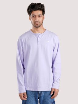 roar for good - Organic Cotton Henley Full Sleeve T-Shirt - Lavender