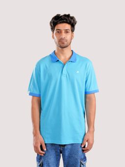 roar for good - Organic Cotton Polo T-Shirt - Aqua Blue