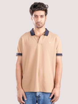 roar for good - Organic Cotton Polo T-Shirt - Tan Brown