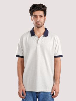 roar for good - Organic Cotton Polo T-Shirt - Ecru Beige Melange