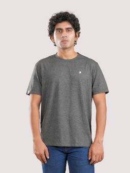 roar for good - Organic Cotton Crew Neck T-Shirt - Black Melange