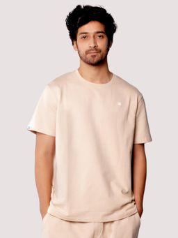 roar for good - Organic Cotton Crew Neck T-Shirt - Beige