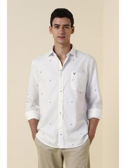 Allen Solly - Men White Cotton Full Sleeves Shirt