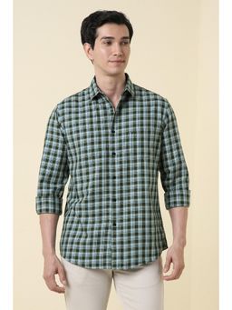 Allen Solly - Men Green Cotton Full Sleeves Shirt