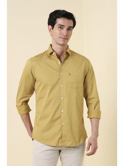 Allen Solly - Men Yellow Cotton Full Sleeves Shirt