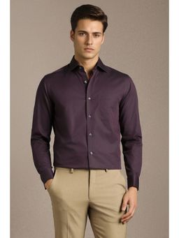 Louis Philippe - Men Purple Cotton Full Sleeves Shirt