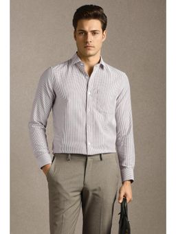 Louis Philippe - Men Grey Cotton Full Sleeves Shirt