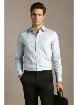 Louis Philippe - Men Blue Cotton Full Sleeves Shirt