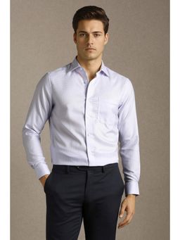 Louis Philippe - Men Purple Cotton Full Sleeves Shirt