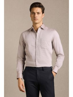 Louis Philippe - Men Mauve Cotton Full Sleeves Shirt