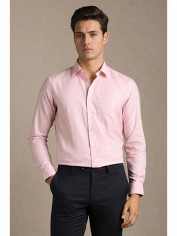 Louis Philippe - Men Pink Cotton Full Sleeves Shirt