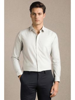 Louis Philippe - Men Grey Cotton Full Sleeves Shirt