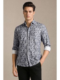Louis Philippe - Men Grey Cotton Full Sleeves Shirt