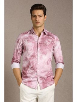 Louis Philippe - Men Pink Cotton Full Sleeves Shirt