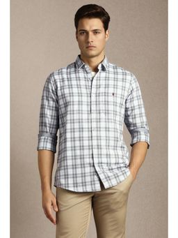 Louis Philippe - Men White Cotton Full Sleeves Shirt