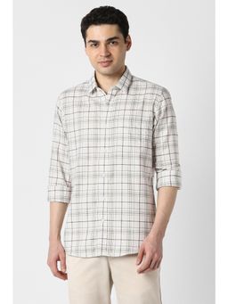 Peter England - Men Grey Cotton Full Sleeves Shirt