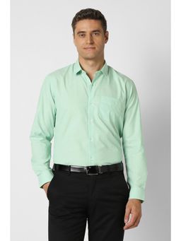 Peter England - Men Green Cotton Full Sleeves Shirt