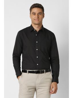 Peter England - Men Black Cotton Blend Full Sleeves Shirt