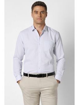 Peter England - Men White Cotton Blend Full Sleeves Shirt