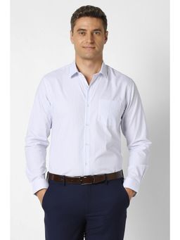 Peter England - Men Blue Cotton Blend Full Sleeves Shirt